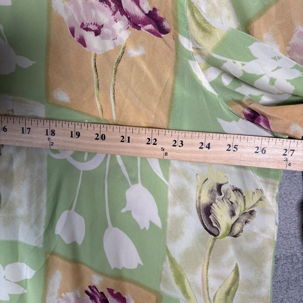 Vintage Piano Women 3x 100% Silk Blouse Retro Inspired CottageCore Whimsy Pastel - Picture 9 of 16